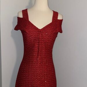 St. John Scarlet Sequined Dress